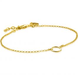 ZINZI Gold Plated Zilveren Armband Met Open Rondje 16 5 19cm ZIA2523G