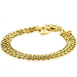 Zinzi Gold Plated Zilveren Armband Met Mm Brede Rolex Style Schakel