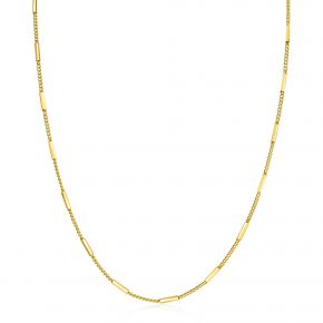 ZINZI Gold Plated Zilveren Gourmet Ketting 45cm Met Trendy