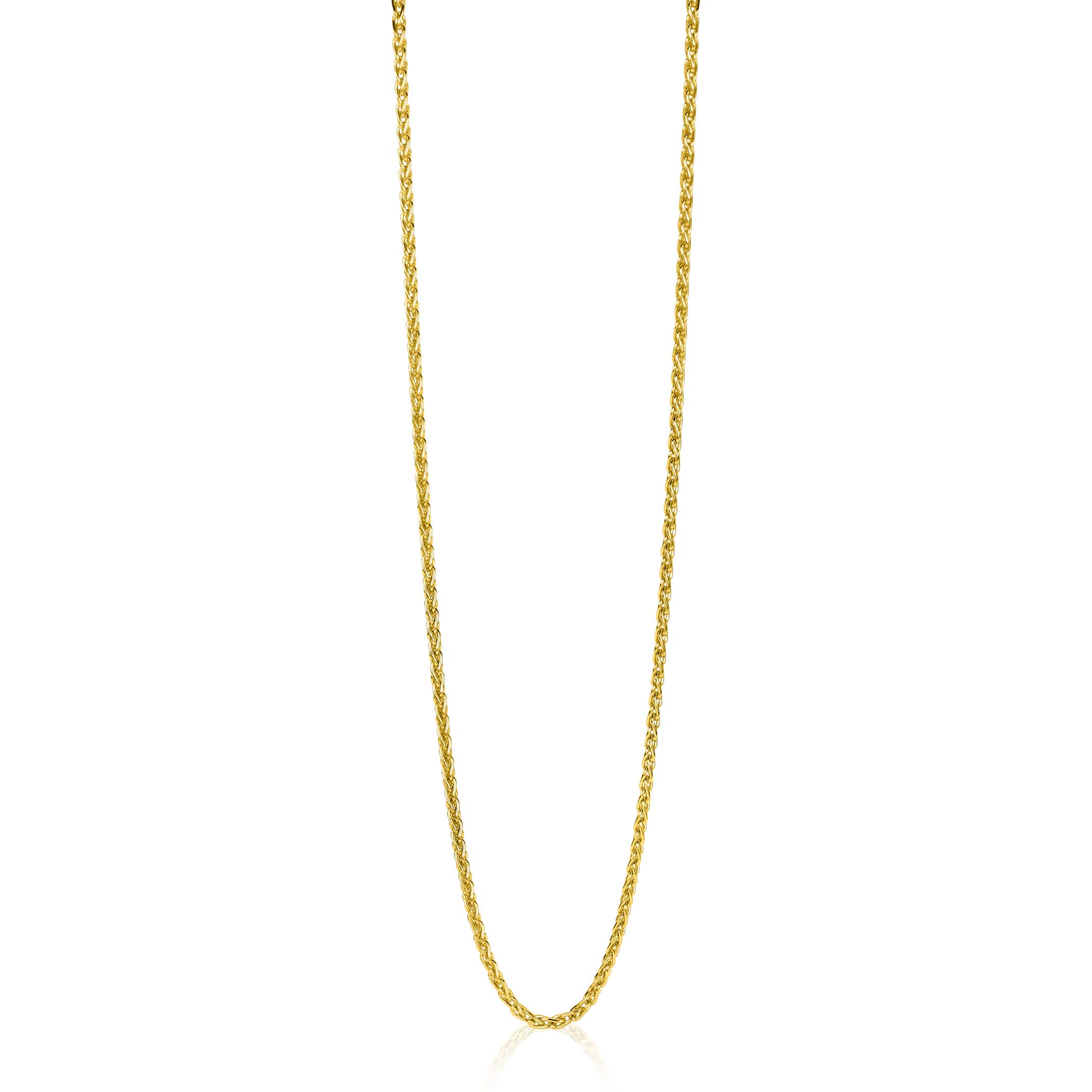 ZINZI Gold 14 krt gouden palmier collier 1,5mm breed, lengte 43cm ZGC307