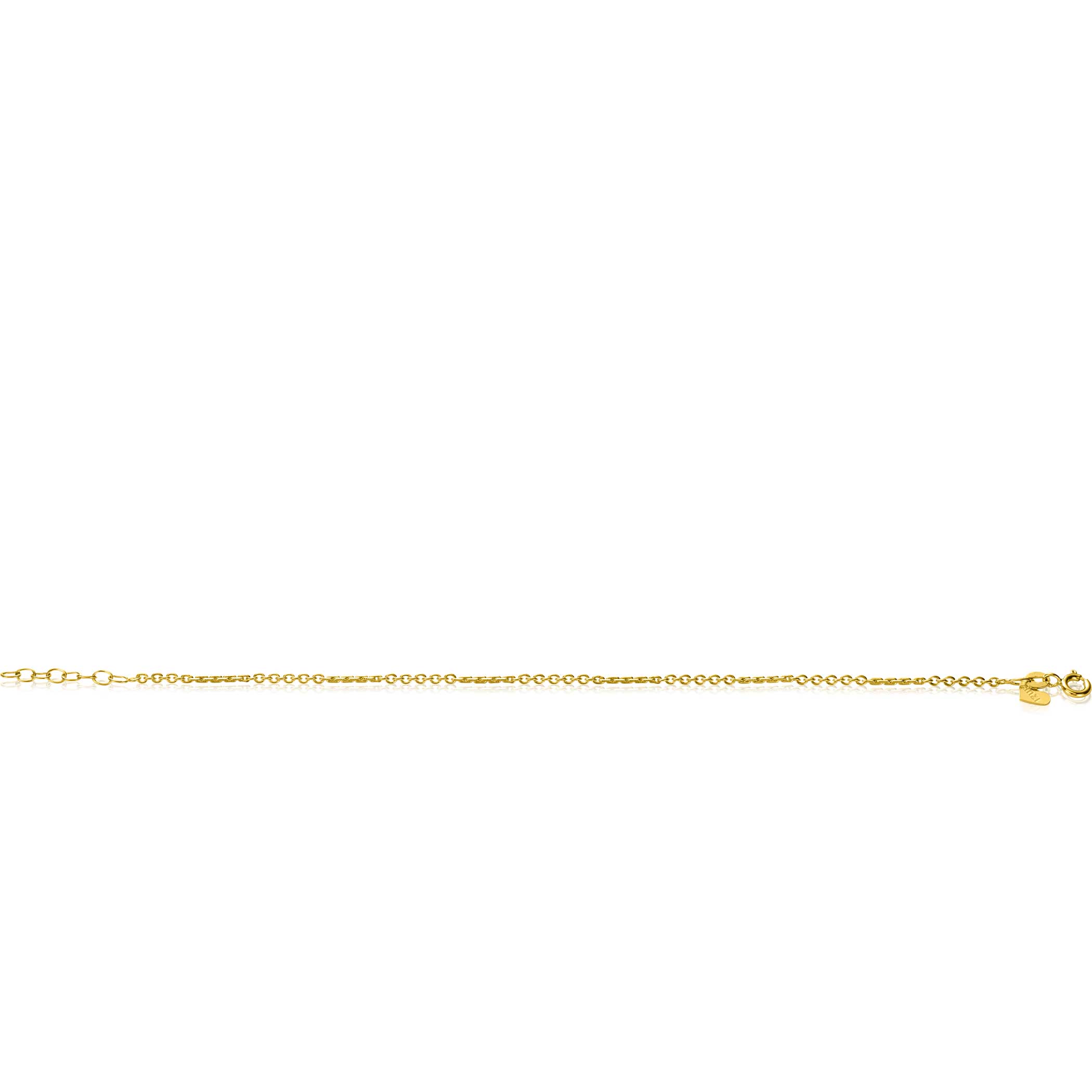 ZINZI Gold 14 karaat gouden massieve armband met bewerkte gedraaide staafjes en fijne jasseron schakels 2mm breed 17-19cm ZGA500
