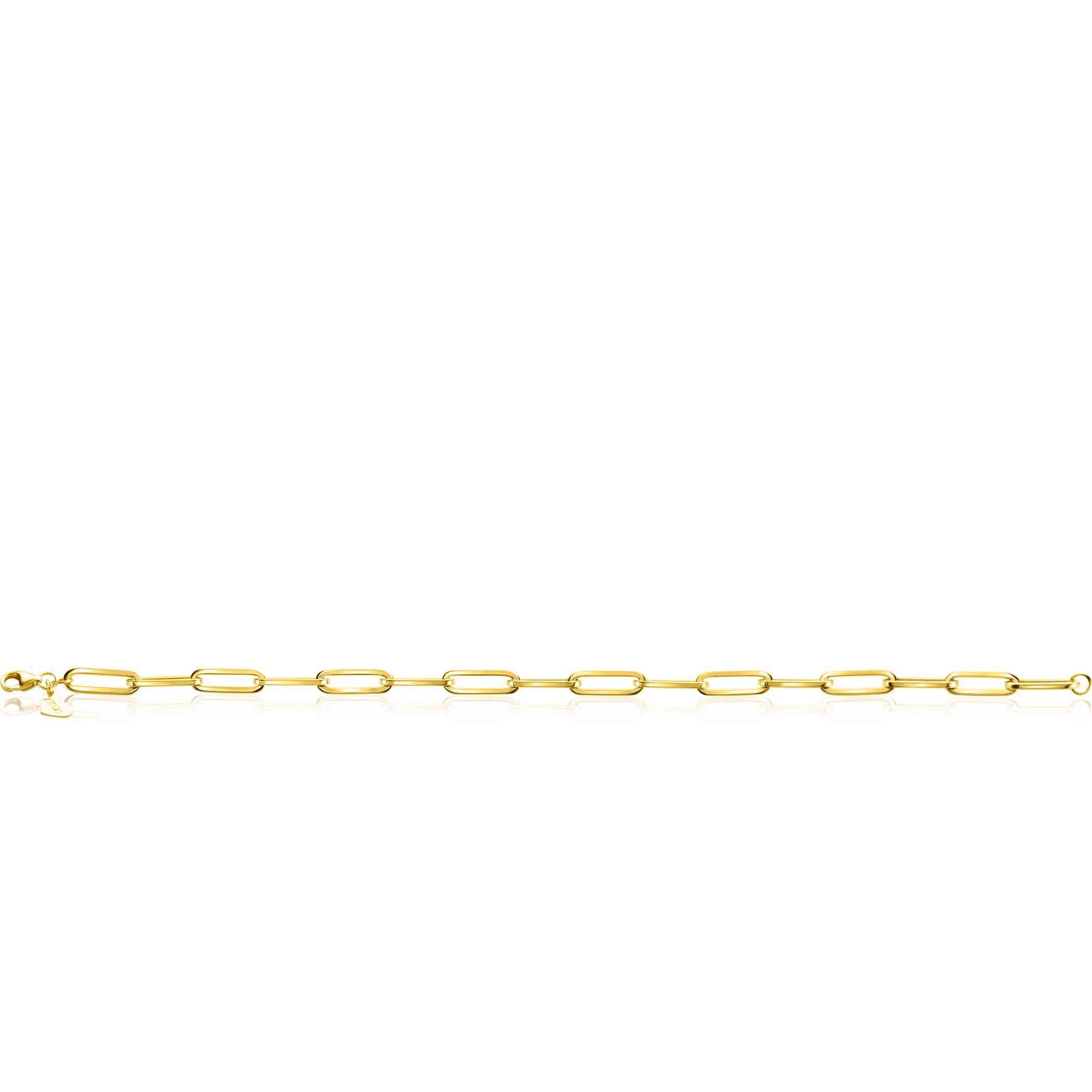 ZINZI Gold 14 krt gouden closed for ever schakelarmband 4,5mm breed 18,5cm ZGA453
