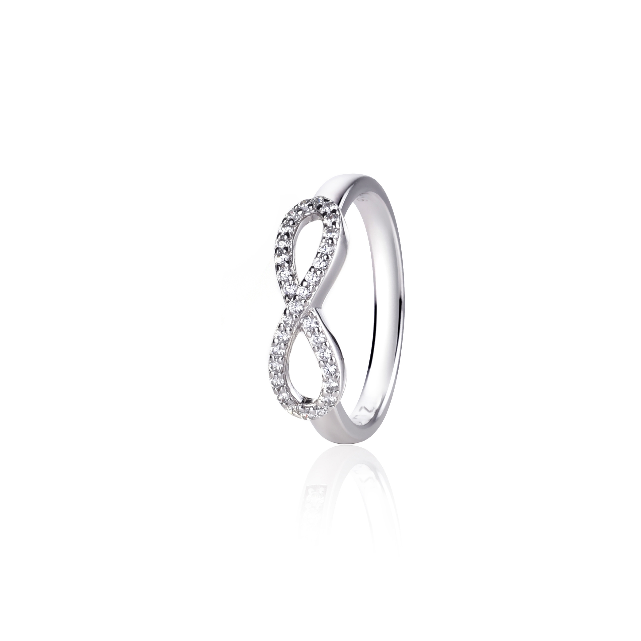 ZINZI zilveren ring infinity wit ZIR1065Z