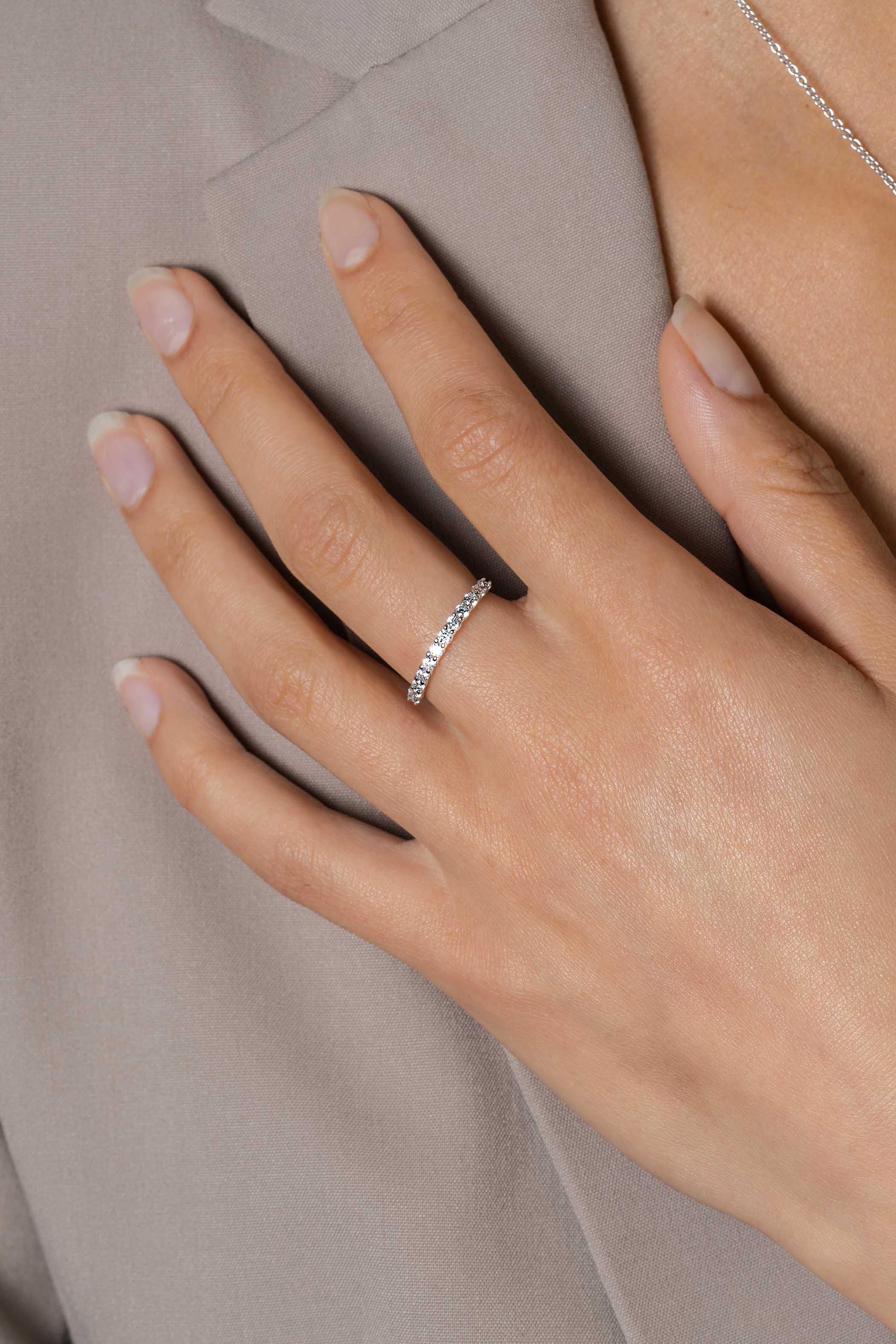 ZINZI zilveren ring wit ZIR827