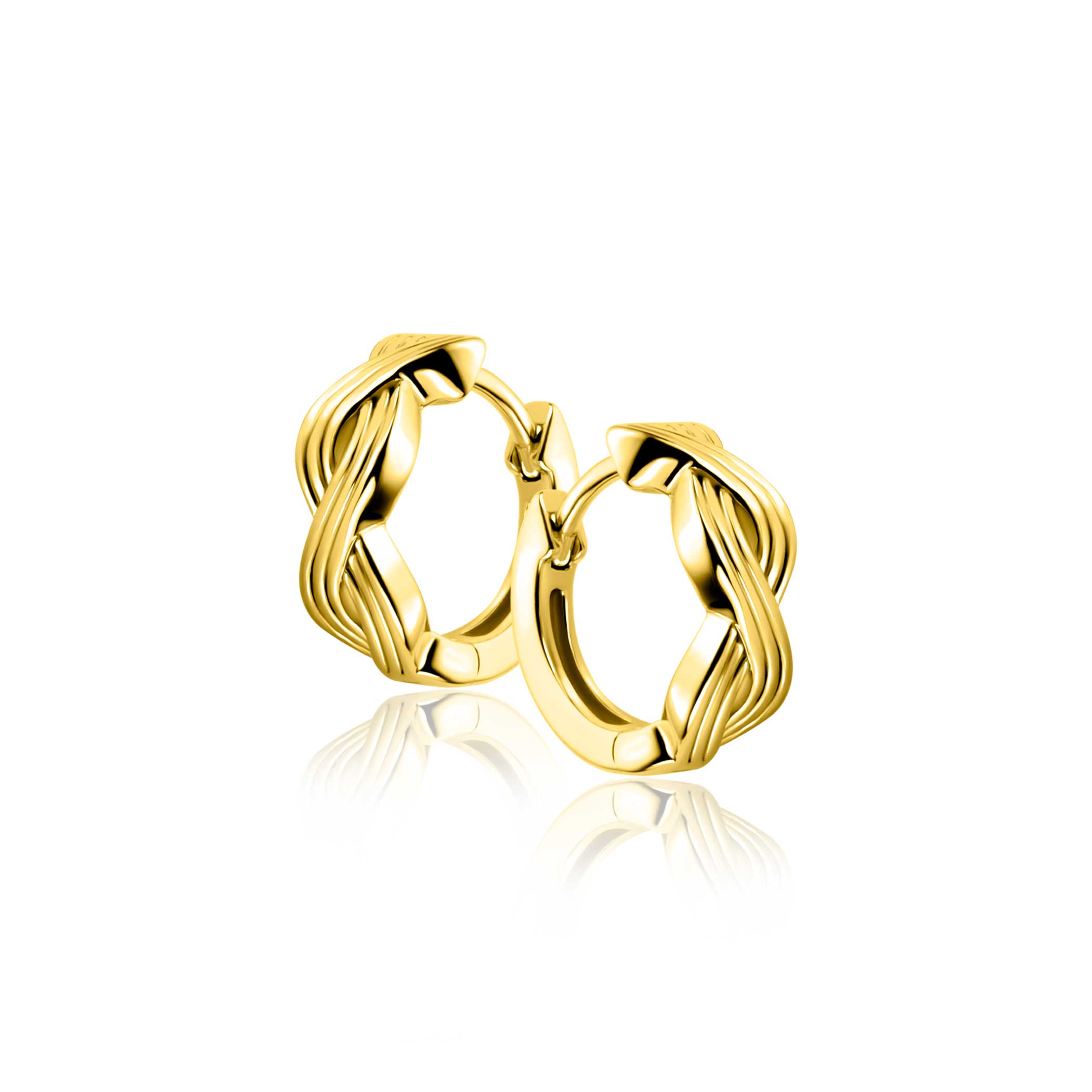 15mm ZINZI gold plated zilveren oorringen met luxe Infinity teken en klapsluiting ZIO2684