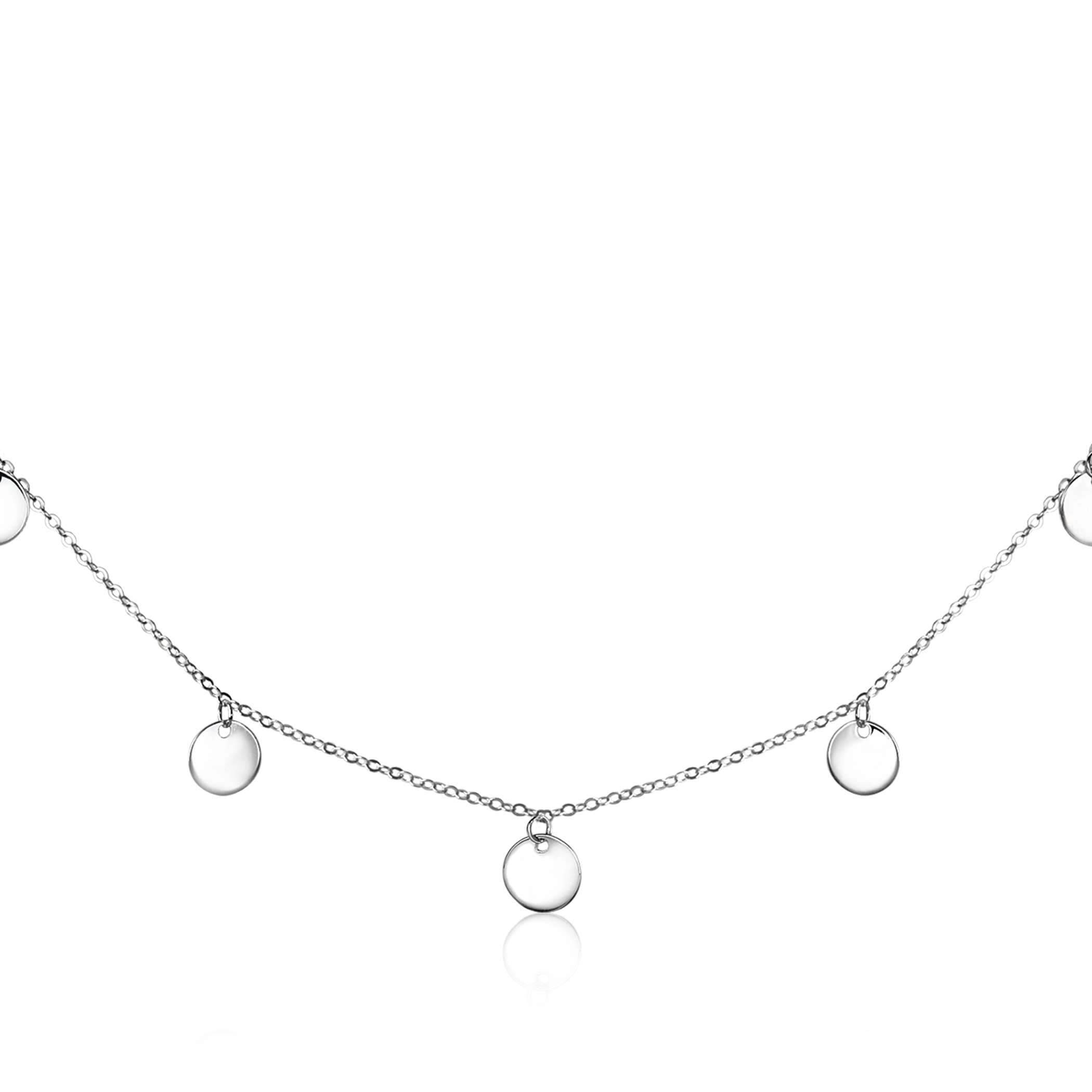 ZINZI zilveren collier 43cm rondjes ZIC1484