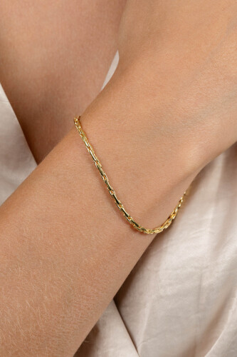 ZINZI gold plated zilveren schakel armband 2,3mm breed 18-21cm ZIA2648G