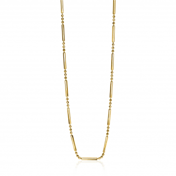 ZINZI zilveren fantasie ketting 14K geel verguld met staafjes 40-44cm ZIC1452G