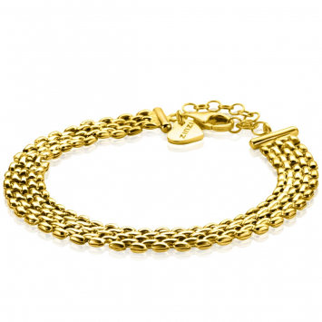 ZINZI gold plated zilveren armband met 8mm brede rolex-style schakel 16,5-20cm ZIA2289G