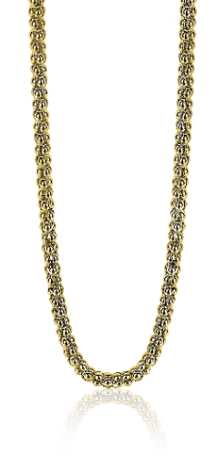 ZINZI zilveren schakelcollier 14K geelverguld 45cm ZIC1288G