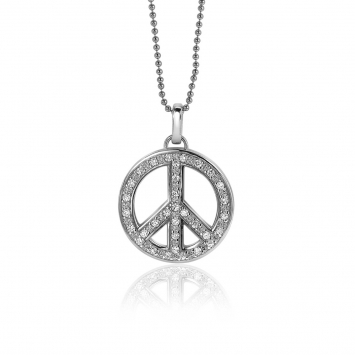 ZINZI zilveren peace hanger 22mm bezet met witte zirconia's ZIH662