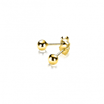 4mm ZINZI gold plated zilveren oorknoppen glad bol ZIO806G
