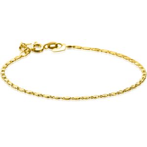 ZINZI Gold 14 karaat gouden massieve armband met glanzende fantasie plaatjes 1,7mm breed 17-19cm ZGA497
