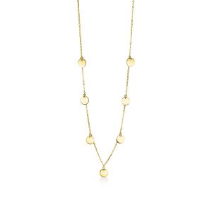 ZINZI Gold 14 karaat gouden collier met 7 rondjes 45cm ZGC167