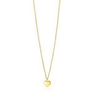 ZINZI Gold 14 krt gouden ketting 43cm met hart hanger 8mm ZGC312