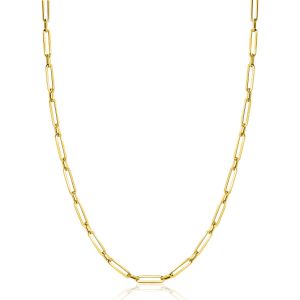 ZINZI Gold 14 krt gouden closed for ever schakelketting met tussenoog (3mm breed) 45cm ZGC470
