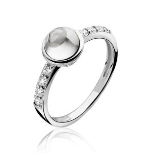 ZINZI zilveren ring wit ZIR927