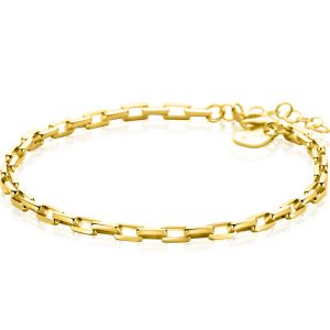 ZINZI gold plated zilveren armband met venetiaanse schakels 3mm 16,5-19,5cm ZIA2587