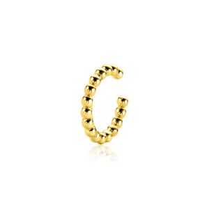 14mm ZINZI gold plated zilveren ear cuff bolletjes per stuk geprijsd ZIO-CUFF2G