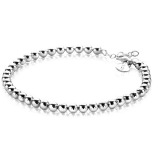 ZINZI zilveren armband met bolletjes schakel 4mm breed 18-20cm ZIA2659