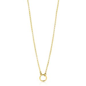 ZINZI gold plated zilveren ketting met open rondje 40-45cm ZIC2523G