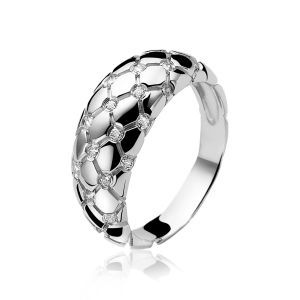 ZINZI zilveren ring wit ZIR876