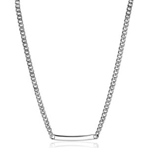 ZINZI zilveren gourmet ketting 4mm breed met plaat 18-21cm ZIC2271