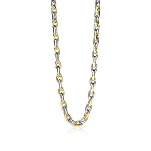 ZINZI zilveren schakelcollier geel verguld 6,4mm breed 45,5cm ZIC1641BG