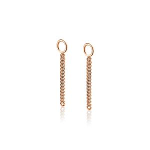 ZINZI zilveren oorbedels rosé verguld gourmet ketting 30mm ZICH1694R (zonder oorringen)