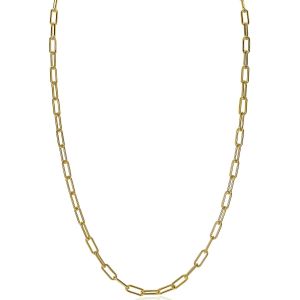 ZINZI zilveren paperclip schakel ketting 14K geel verguld 45cm 3,5mm breed ZIC2202G