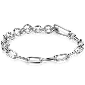 ZINZI zilveren multi-schakelarmband met jasseron en ovale schakels 8,5mm breed ZIA2477