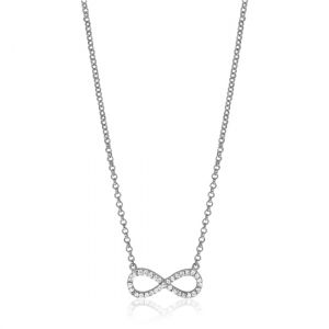 Zinzi zilveren ketting Infinity wit 42-45cm ZIC1065