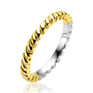 ZINZI gold plated zilveren aanschuifring (2,5mm breed) met kleine druppels ZIR2688G