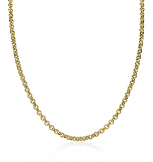 Zinzi zilveren 14K geelverguld jasseron collier 45cm en 4,5mm breed ZIC1911G