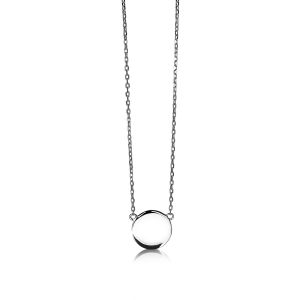 Zinzi zilveren ketting 43cm met rond plaatje 15mm om te graveren ZIC2345