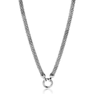 Zinzi zilveren schakelcollier 7mm breed, lengte 45cm ZIC733