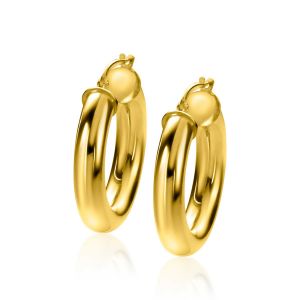 ZINZI gold plated zilveren gladde oorringen 30x6mm rond ZIO2278G