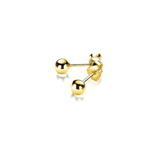 4mm ZINZI gold plated zilveren oorknoppen glad bol ZIO806G
