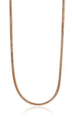 ZINZI zilveren slangen collier rosé verguld 1mm breed 45cm ZISL45R