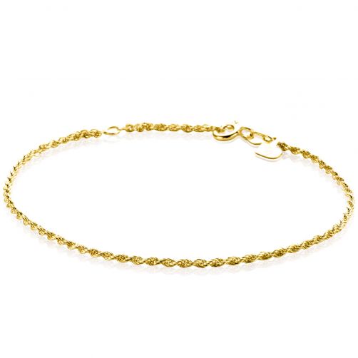collegegeld houding opladen ZINZI Gold 14 krt gouden koord armband 1,6mm breed, lengte 17-19cm ZGA398