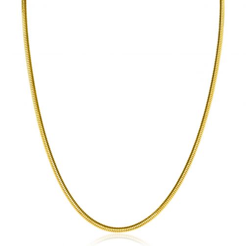 paus verkiezen Pittig ZINZI gold plated zilveren platte slangen-ketting 45cm 2,5mm breed ZIC2401G