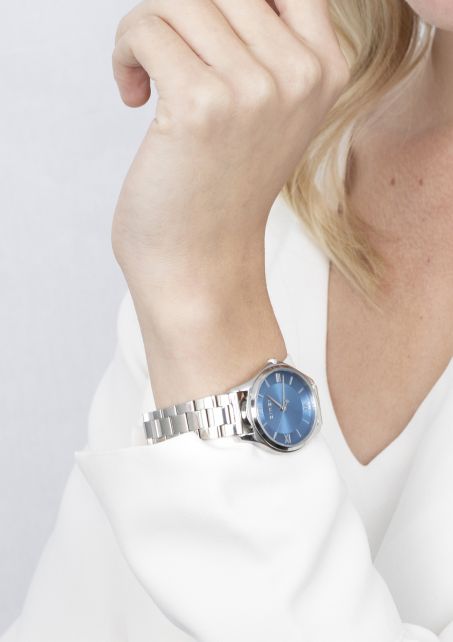 Horloge blauwe wijzerplaat dames sale