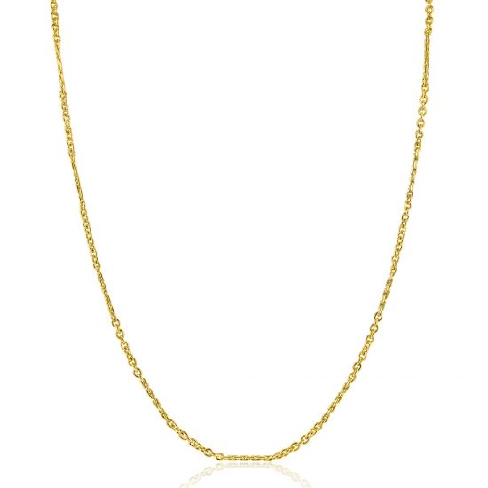 ZINZI Gold 14 karaat gouden massieve ketting met bewerkte gedraaide staafjes en fijne jasseron schakels 2mm breed 41-43cm ZGC500
