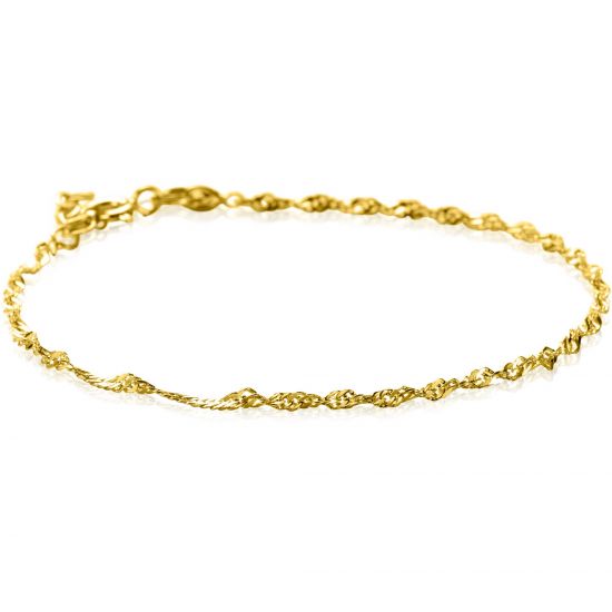 ZINZI Gold 14 karaat gouden massieve Singapore armband 1,8mm breed 17-19cm ZGA501
