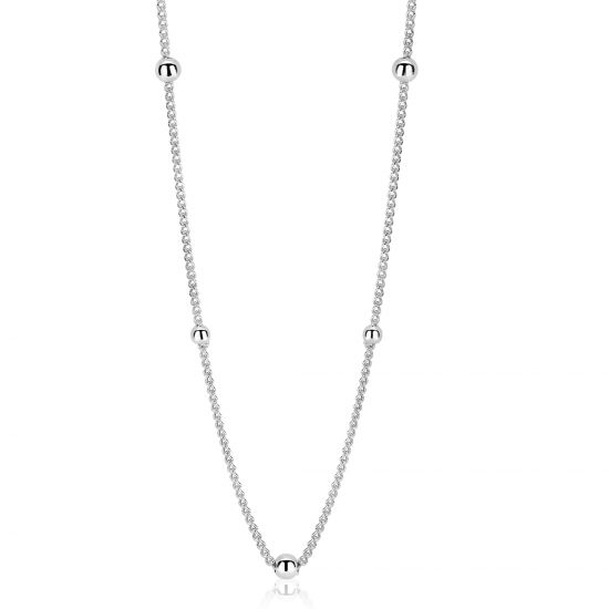 ZINZI zilveren gourmet ketting bol 45cm ZIC987