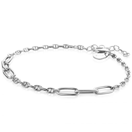 ZINZI zilveren marine schakel armband met zes grotere ovale schakels 4,5mm breed 18-20cm ZIA2413