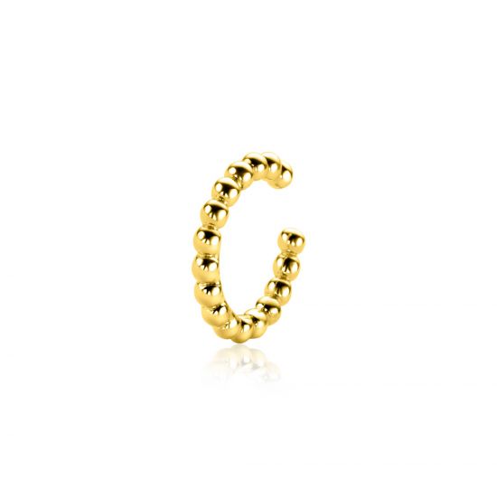 14mm ZINZI gold plated zilveren ear cuff bolletjes per stuk geprijsd ZIO-CUFF2G