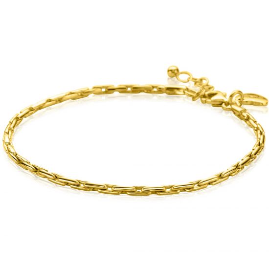 ZINZI gold plated zilveren schakel armband 2,3mm breed 18-21cm ZIA2648G