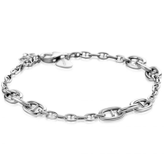 ZINZI zilveren marine schakel armband met negen grotere marine schakels 5,8mm breed 17-20cm ZIA2407