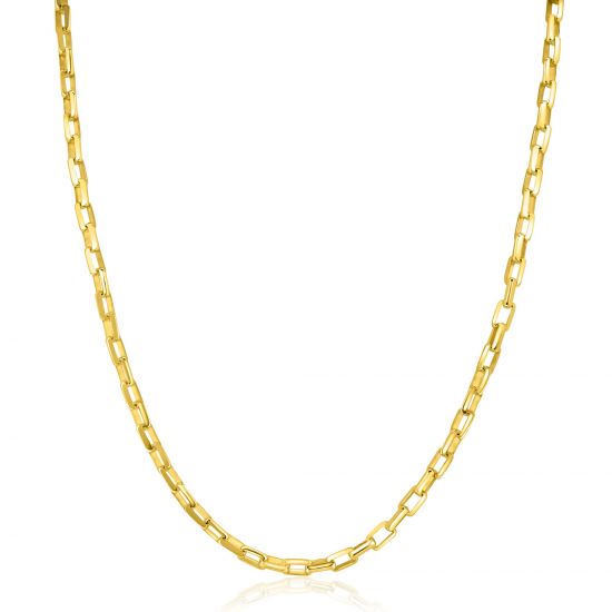 ZINZI gold plated zilveren ketting met venetiaanse schakels 3mm breed 42-45cm ZIC2587